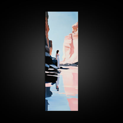 Desert Serenity, Soft Pastel Wall Art, Minimalist Landscape, Boho Art, Southwest Decor, Nature Painting, Living Room Canvas Print