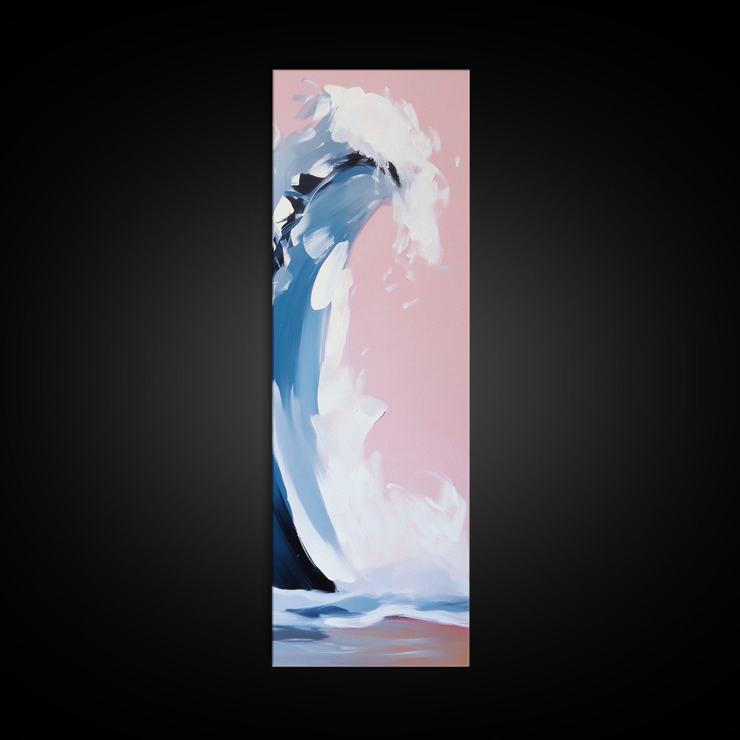 Pink Wave, Surfing Wall Art, Coastal Energy, Abstract Seascape, Ocean Motion, Beach Inspired Framed Canvas Print, Minimalist Home Decor