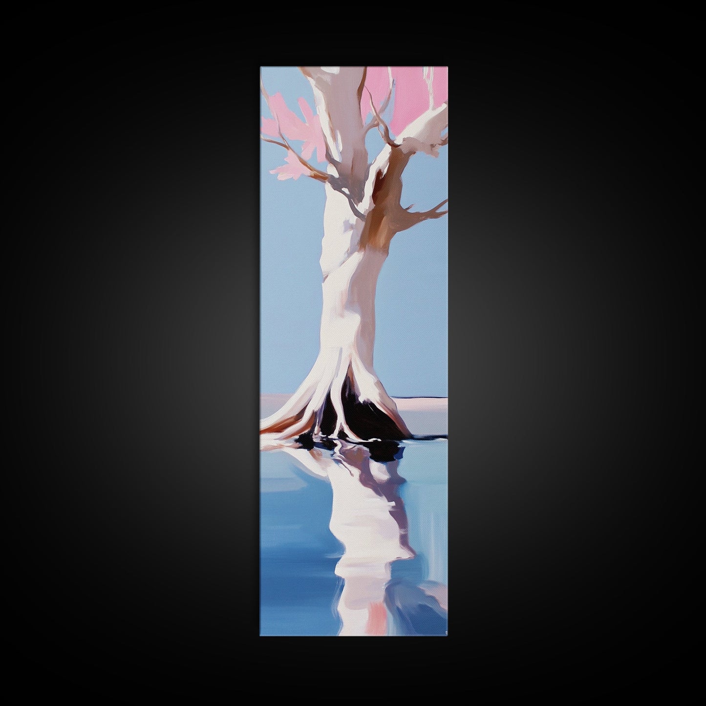 Tree Reflection, Serene Landscape, Minimalist Wall Art, Canvas Print, Calming Nature, Home Decor, Boho Aesthetic, Tranquil Painting