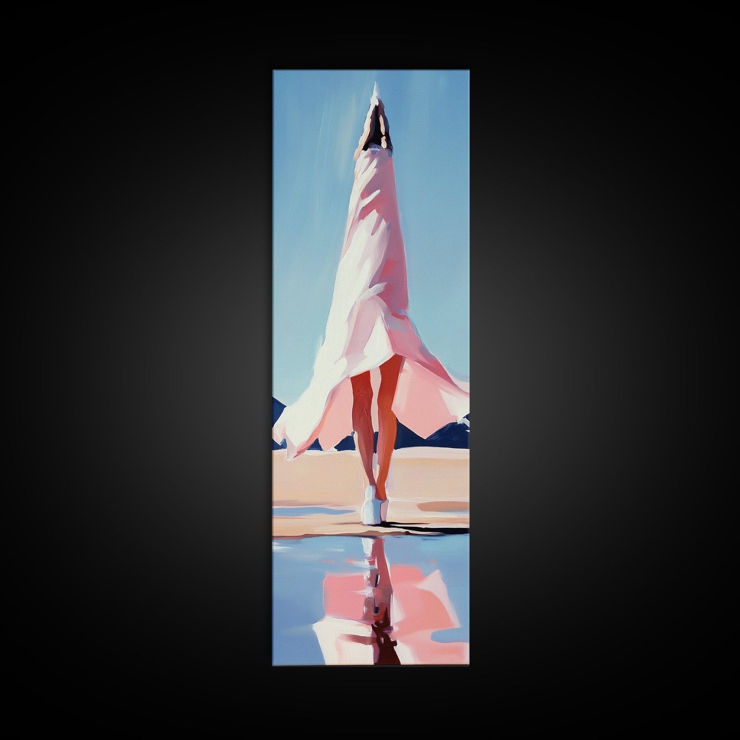 Serene Reflection, Minimalist Art, Boho Home Decor, Canvas Print, Living Room Wall Art, Modern Landscape, Beach House Aesthetic