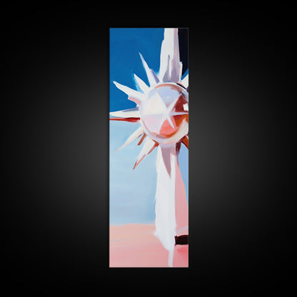 Sunburst Reflection, Abstract Sun, Pastel Art, Framed Canvas Print, Modern Wall Art, Minimalist Decor, Boho Sun Art, Entryway Wall Art