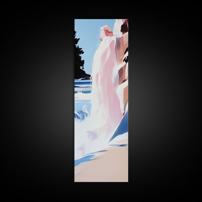 Waterfall Scene, Sunset Cascade, Nature Landscape, Framed Canvas Print, Adventure Art, Outdoor Escape, Mountain Home Decor, Office Wall Art