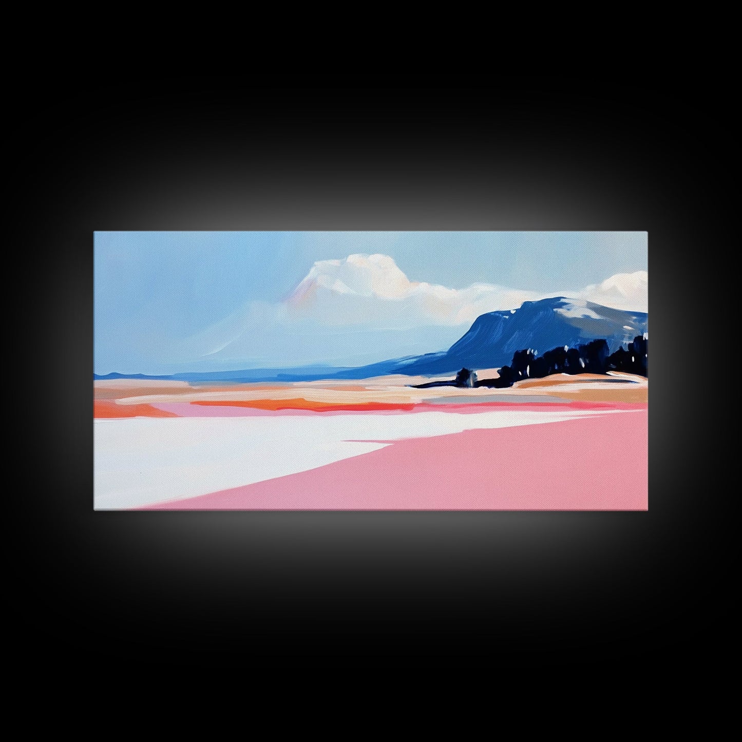 Mountain Horizon, Pastel Desert, Sunset Landscape, Canvas Print, Southwest Wall Art, Earth Tone Decor, Living Room Artwork, Scenic Painting