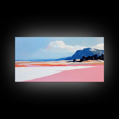 Mountain Horizon, Pastel Desert, Sunset Landscape, Canvas Print, Southwest Wall Art, Earth Tone Decor, Living Room Artwork, Scenic Painting