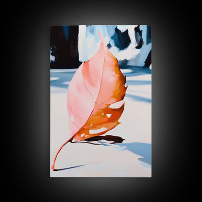 Autumn Leaf, Seasonal Art, Nature Wall Decor, Canvas Print, Fall Home Decor, Minimalist Artwork, Botanical Art, Bedroom Wall Art
