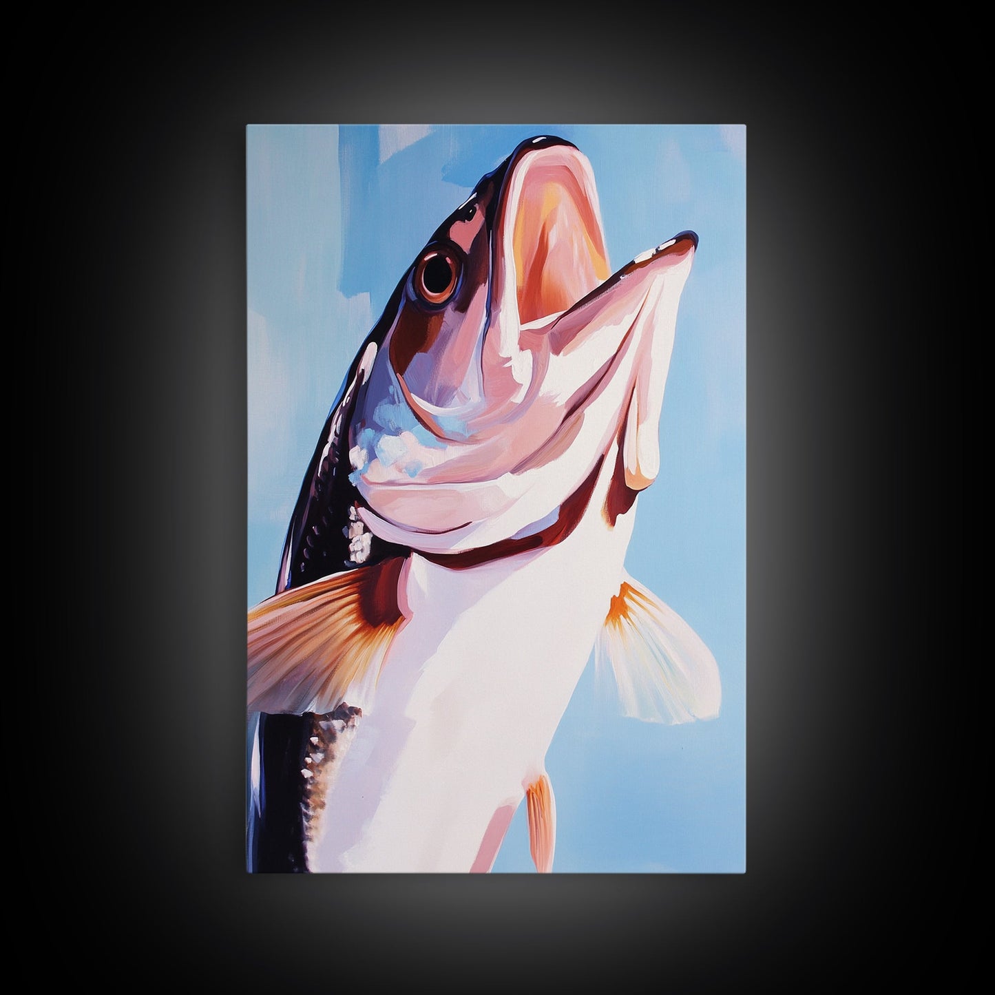 Bass Fish, Fishing Wall Art, Nautical Decor, Sport Fishing, Canvas Print, Coastal Home, Lake House Decor, Rustic Cabin, Ocean Inspired