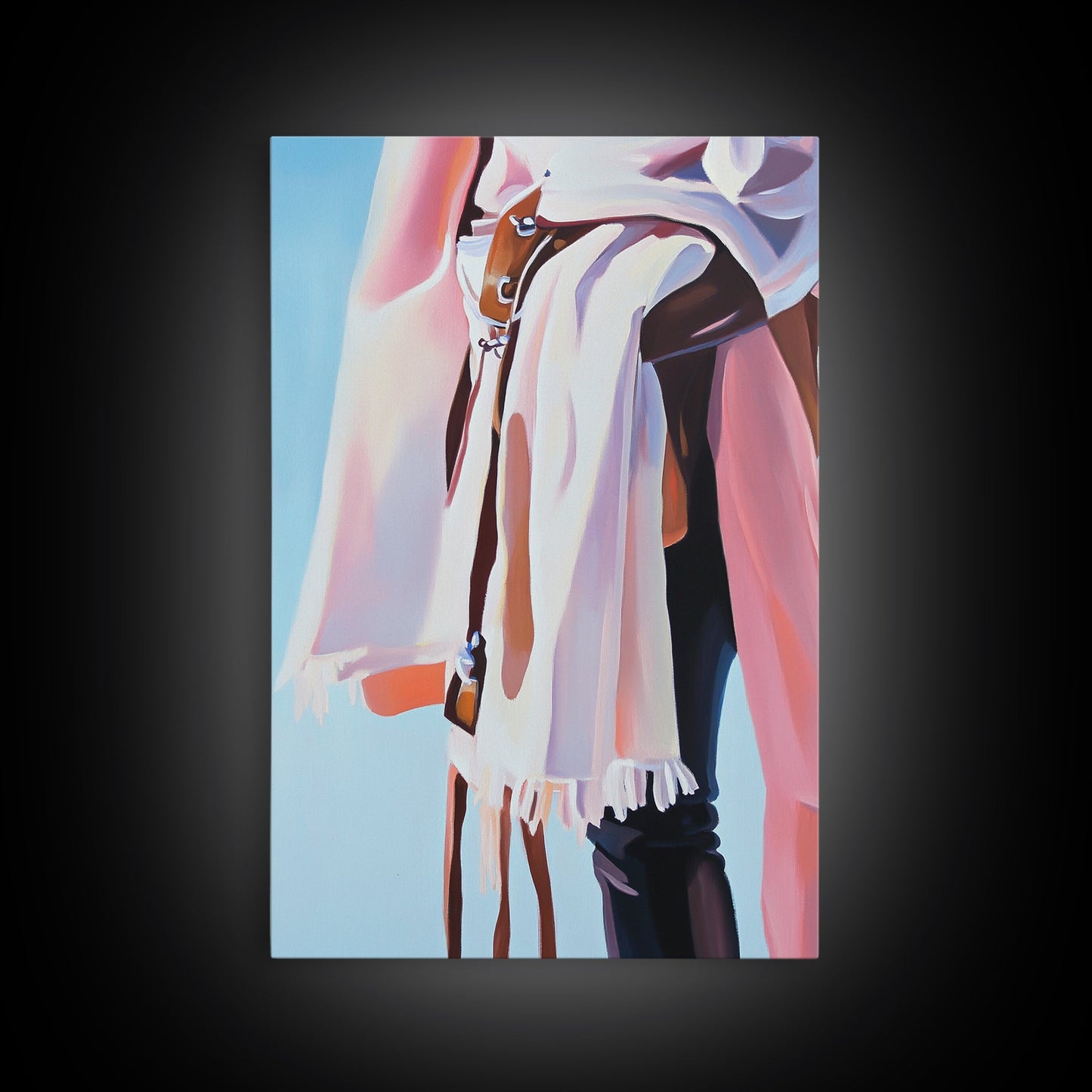 Western Fashion, Cowboy Aesthetic, Rustic Boho Art, Pastel Tones, Modern Western Decor, Framed Canvas Print, Bedroom or Living Room