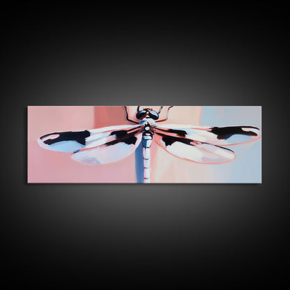 Dragonfly, Framed Canvas Print, Nature Wall Art, Pastel Aesthetic, Boho Artwork, Elegant Home Decor, Insect Painting, Minimalist Art