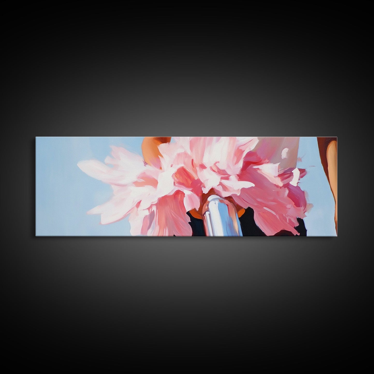 Flower Bicycle, Romantic Aesthetic, Feminine Wall Art, Soft Pastel Painting, Canvas Print, Bedroom Wall Art, French Chic Decor