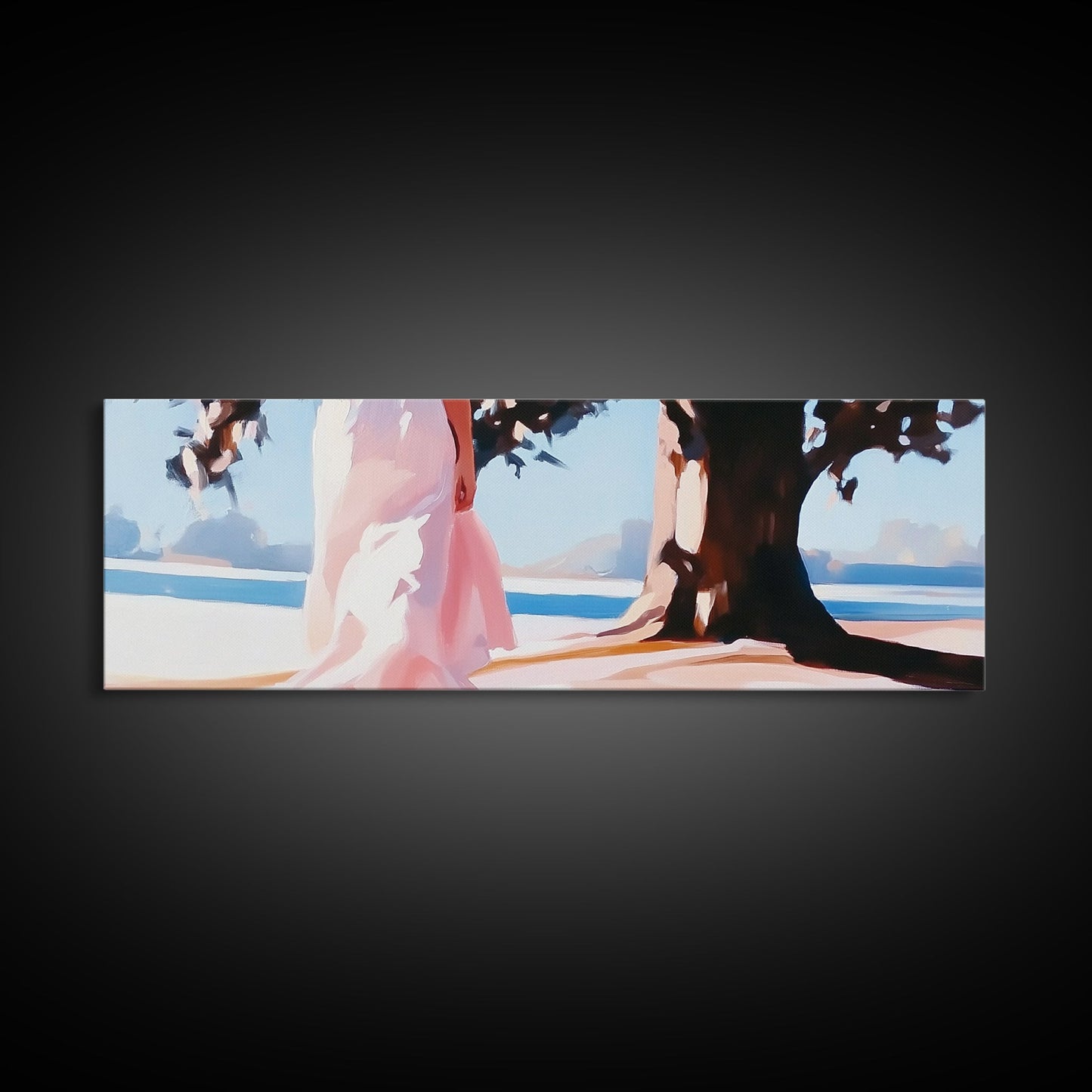 Sunlit Pathway, Dreamy Nature Art, Romantic Forest Scene, Earth Tones, Framed Canvas Print, Cozy Home Decor, Hallway Statement Piece