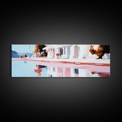 Lakeside House, Reflections, Peaceful Landscape, Canvas Print, Serene Wall Art, Modern Home Decor, Minimalist Artwork, Living Room Accent