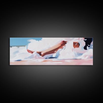 Ocean Waves, Soft Sand, Relaxing Beach, Canvas Print, Coastal Home Decor, Minimalist Seascape, Tranquil Wall Art, Bedroom Artwork