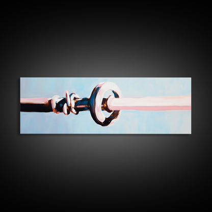 Segelbootknoten, maritimes Thema, Meeresleben, gerahmter Leinwanddruck, Küstenhausdeko, minimalistische Kunst am Meer, Wandkunst fürs Strandhaus