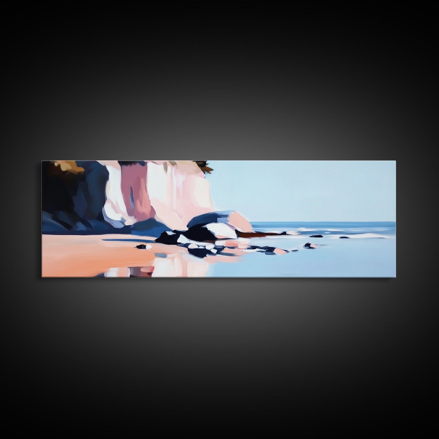 Seascape, Cliffside Waves, Coastal Art, Ocean Landscape, Canvas Print, Nautical Decor, Living Room Art, Boho Wall Art, Beach House Style