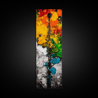 Abstract Floral, Modern Texture, Canvas Print, Vibrant Home Decor, Expressionist Art, Statement Wall Art, Living Room Painting