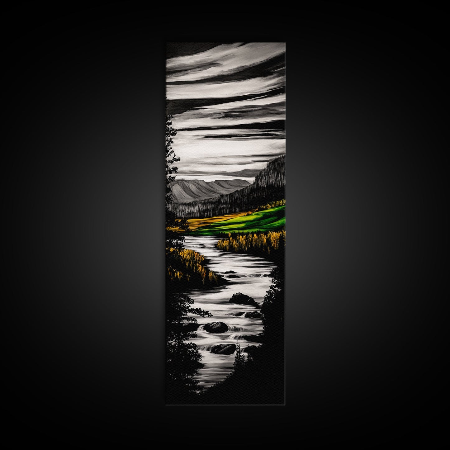 Vibrant Fields, Colorful Abstract, Framed Canvas Print, Nature Inspired Wall Art, Boho Decor, Warm Earthy Tones, Living Room Art