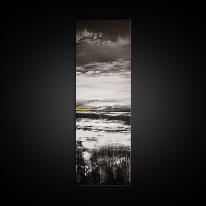 Moody Landscape Art, Black and White Painting, Nature Inspired Wall Decor, Rustic Home Accent, Modern Minimalist Style, Canvas Print