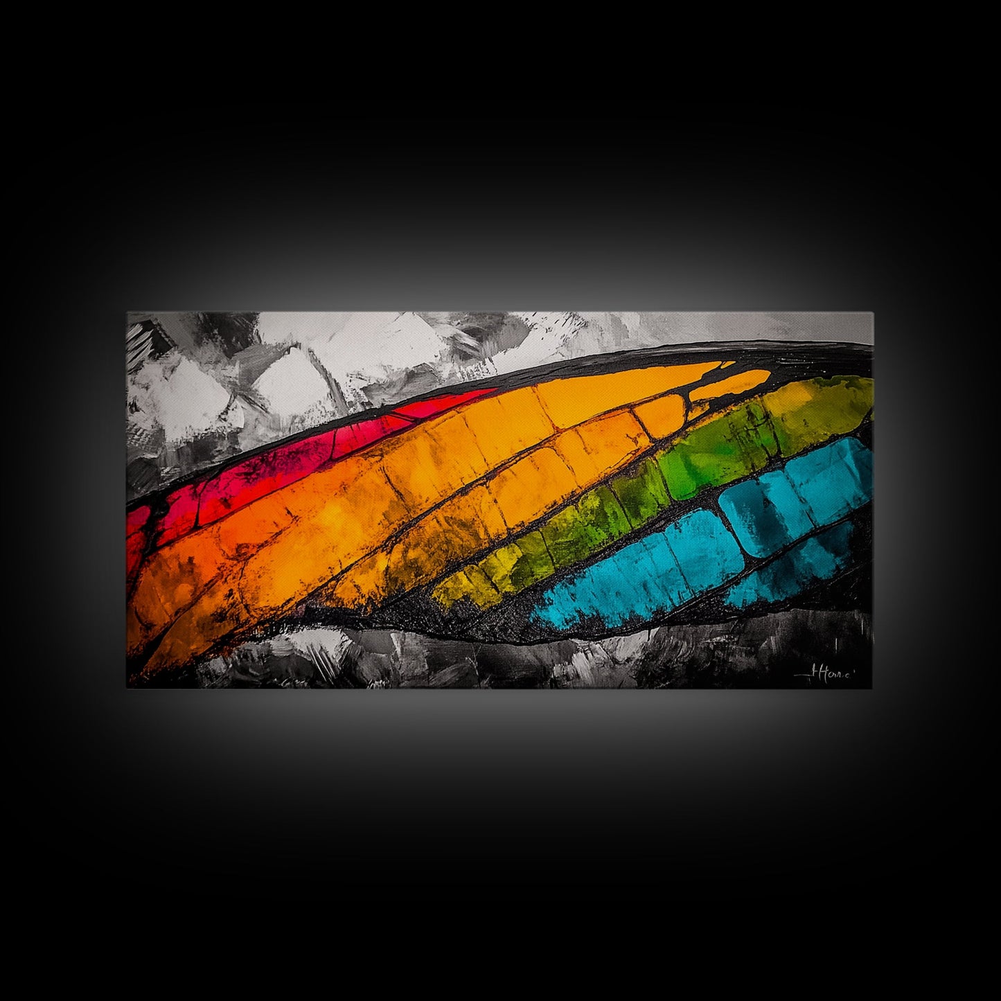 Butterfly Wing, Vibrant Abstract, Colorful Texture, Modern Wall Art, Nature Inspired, Framed Canvas Print, Office Decor, Bold Statement Art