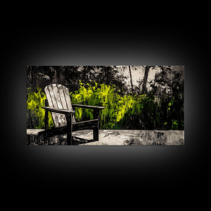 Adirondack Chair, Rustic Decor, Outdoor Art, Nature Print, Cabin Wall Art, Country Home Decor, Farmhouse Wall Art, Framed Canvas Print