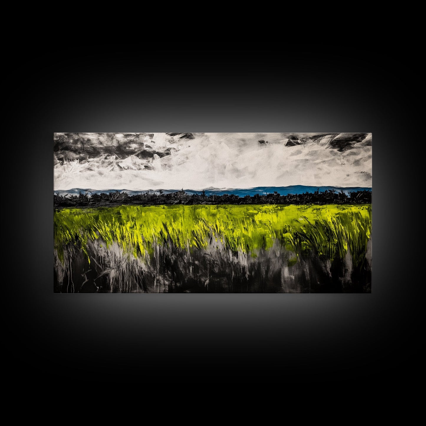 Green Field, Landscape Canvas Print, Nature Wall Art, Minimalist Artwork, Outdoor Scene, Farmhouse Decor, Living Room Wall Art