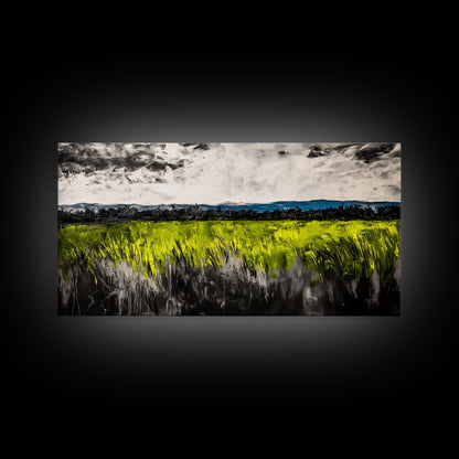 Green Field, Landscape Canvas Print, Nature Wall Art, Minimalist Artwork, Outdoor Scene, Farmhouse Decor, Living Room Wall Art