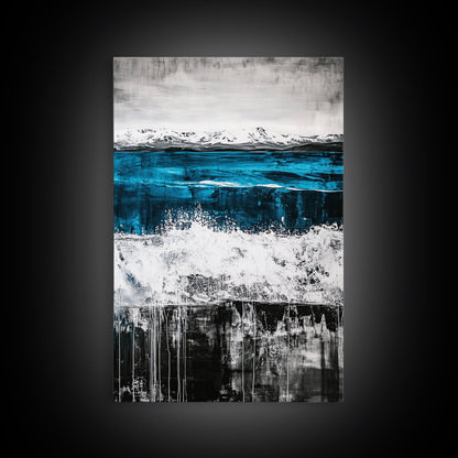 Sunset Mountain, Fall Colors, Vibrant Abstract, Framed Canvas Print, Rustic Home Decor, Nature Inspired Art, Living Room Wall Art