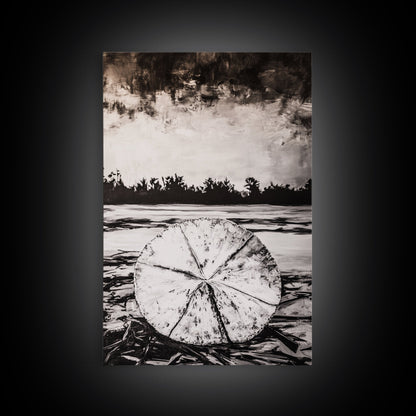 Lotus Reflection, Zen Wall Art, Black and White Nature Print, Minimalist Boho Decor, Meditative Aesthetic, Framed Canvas Print