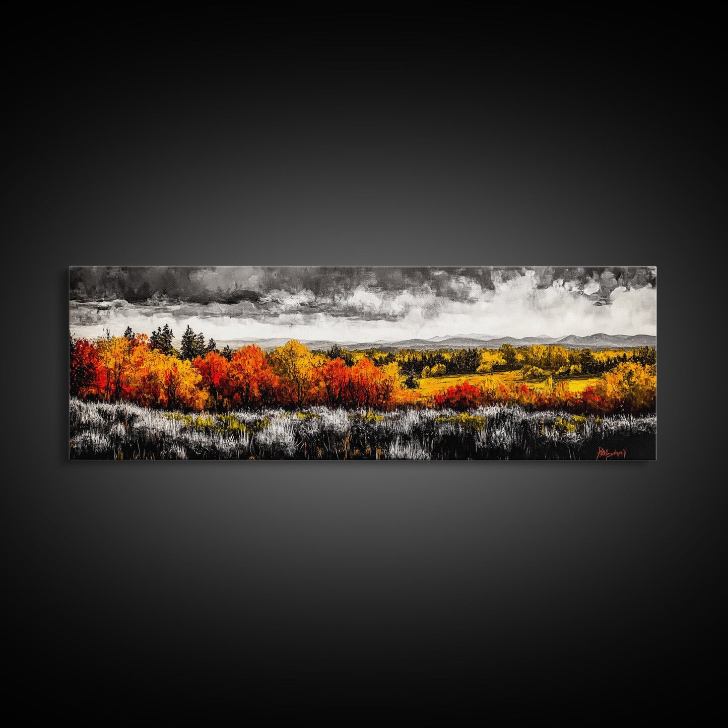 Autumn Foliage, Fall Trees, Seasonal Art, Canvas Print, Colorful Wall Art, Nature Decor, Thanksgiving Gift, Living Room Aesthetic