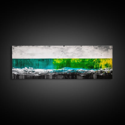 Abstract Water, Minimalist Ocean Art, Contemporary Coastal Decor, Serene Blue Green Painting, Canvas Print, Office Wall Art