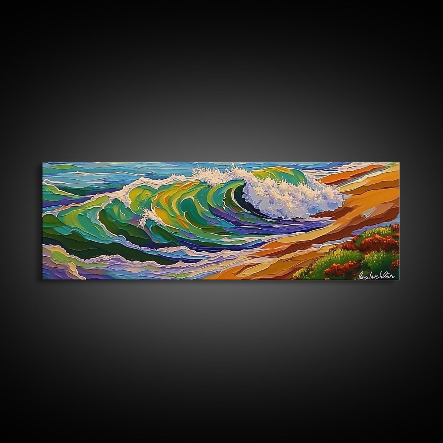 Ocean Wave, Coastal Vibes, Color Splash, Sea Breeze, Canvas Print, beach lover gift, surfing decor, beach house wall art