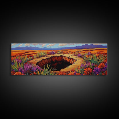 Autumn Desert Vibes, Colorful Fall Landscape, Bright Nature Scene, Southwest Art, Framed Canvas Print, Autumn Wall Decor, Living Room Art