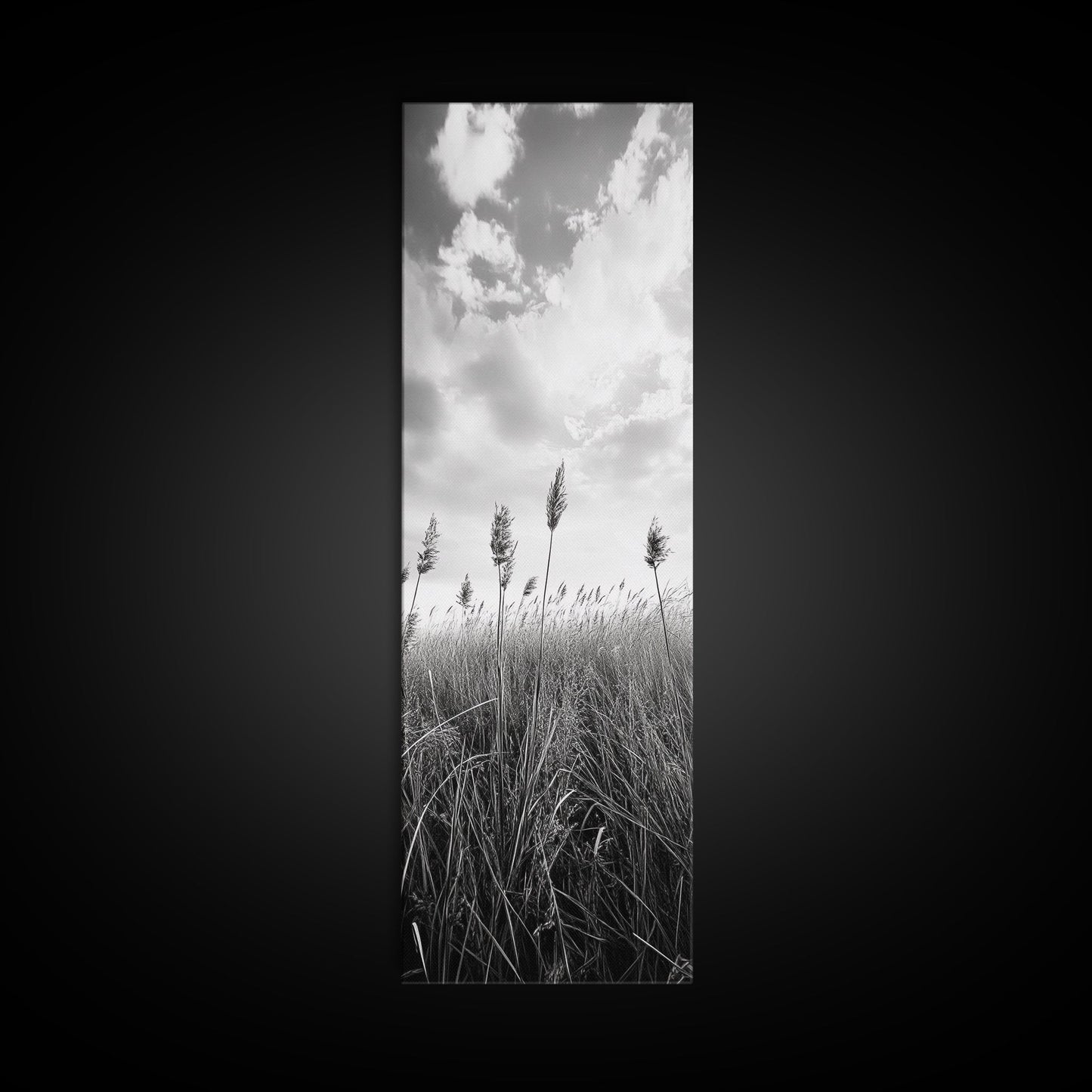 Wild Grass Field, Windswept Plains Scene, Minimalist Nature, Framed Canvas Print, Boho Bedroom Art, Modern Office Wall Art, Rustic Charm