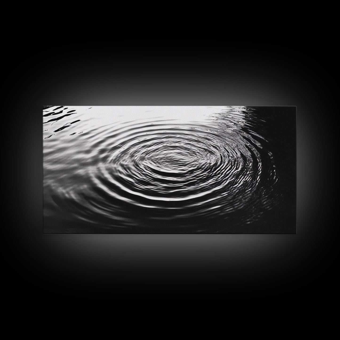 Zen-Motiv „Wasserwellen“, abstrakte Bewegung, monochrome Fluid Art, Leinwanddruck, moderne minimalistische Wandkunst, Badezimmer- oder Spa-Raumdekoration