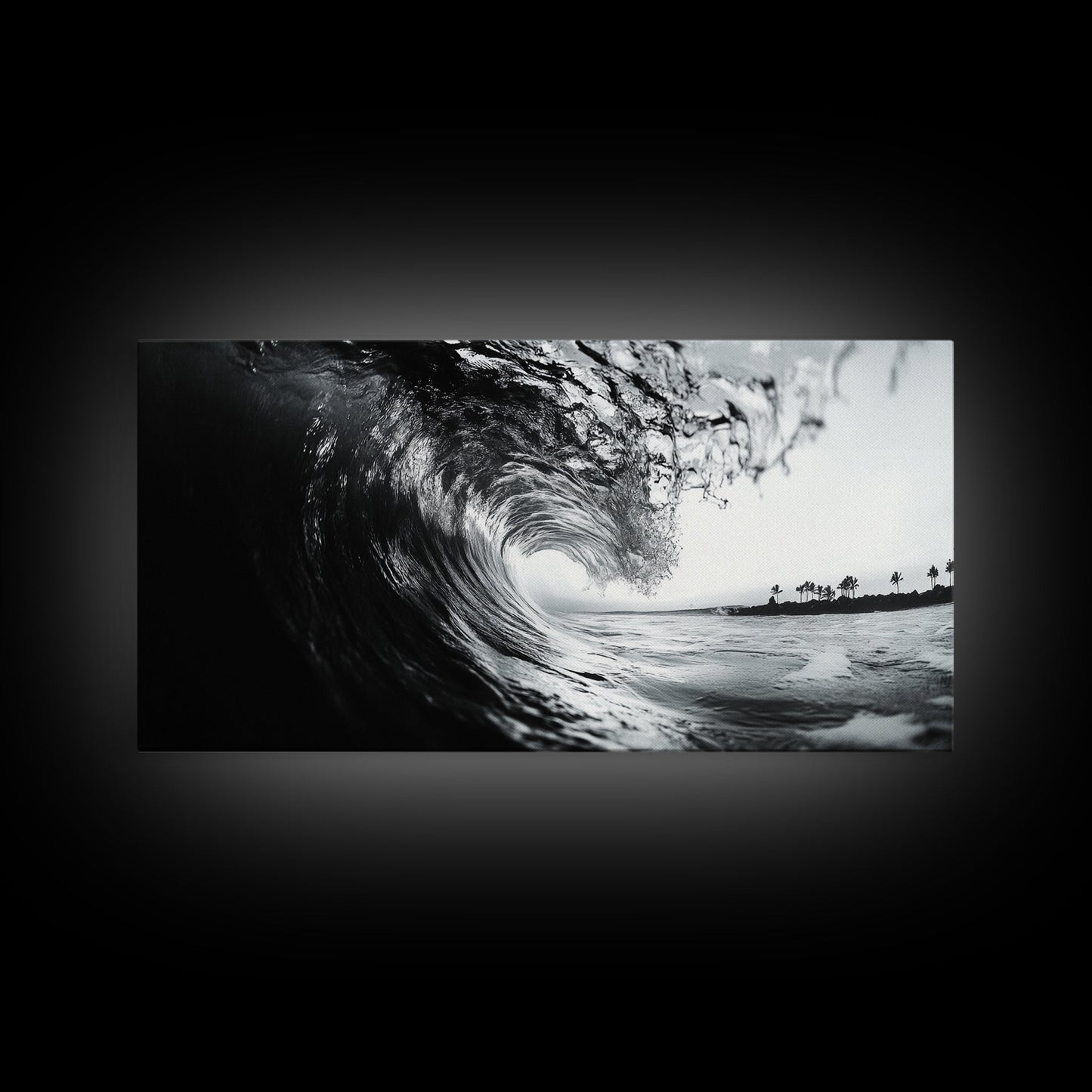 Meereswellenkräuselung, Brandungstunnel, tropische Küste, gerahmter Leinwanddruck, Küstenwandkunst, Strandhausdekoration, Naturfotografie