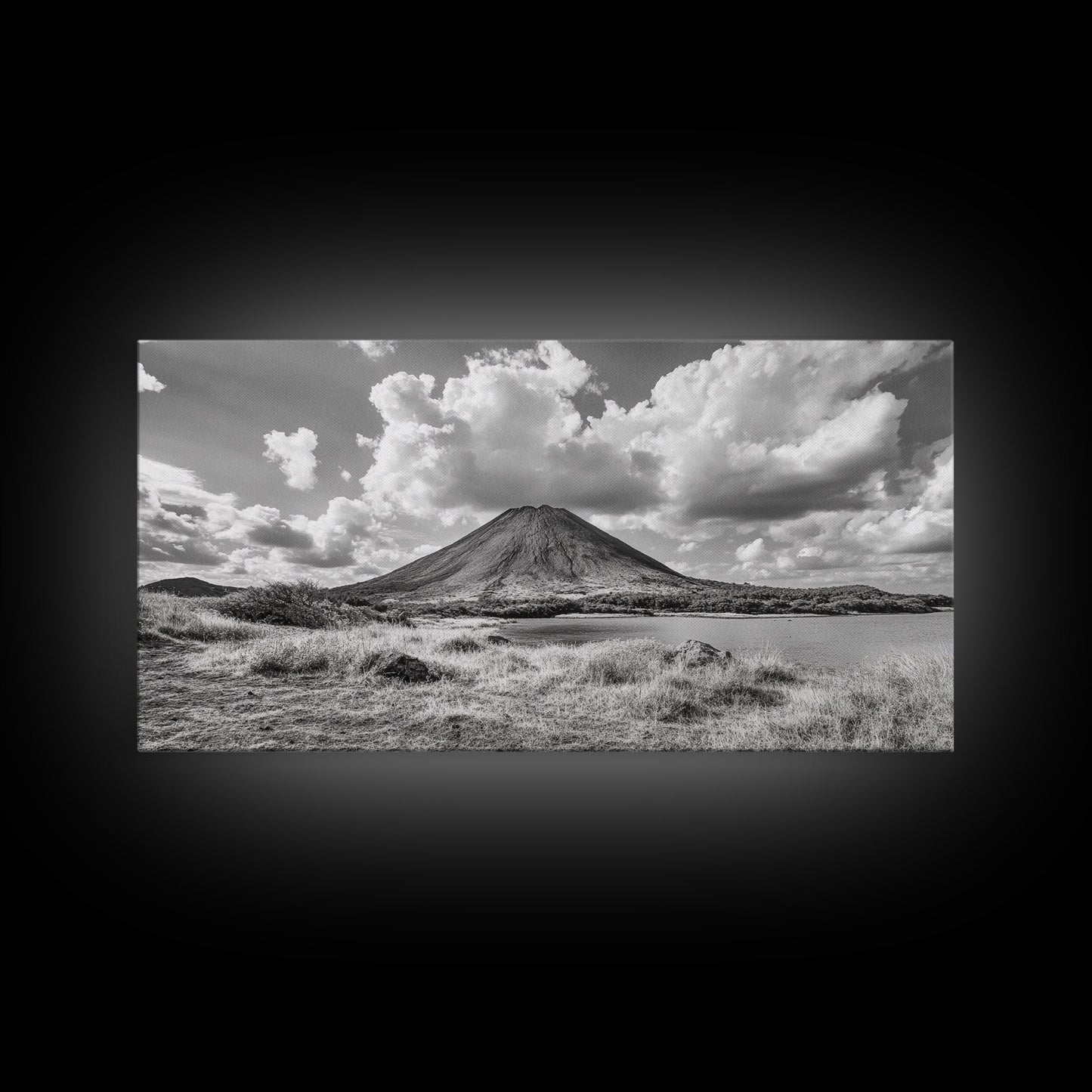 Volcano Peak, Dramatic Clouds, Nature Power, Canvas Print, Mountain Wall Art, Office Nature Photography, Landscape Fine Art Print
