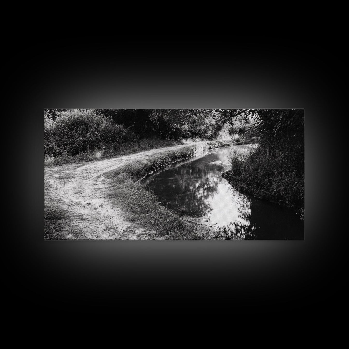 River Bend Trail, Peaceful Water Path, Tranquil Forest Landscape, Nature-Inspired Rustic Decor, Autumn Wall Art, Canvas Print