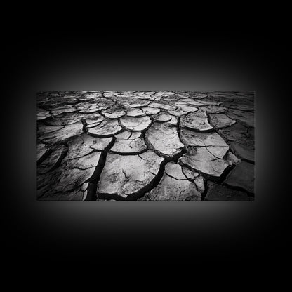 Cracked Earth Texture, Nature Closeup, Desert Minimalism, Earth Tone Art, Canvas Print, Rustic Home Decor, Fall Entryway Wall Art