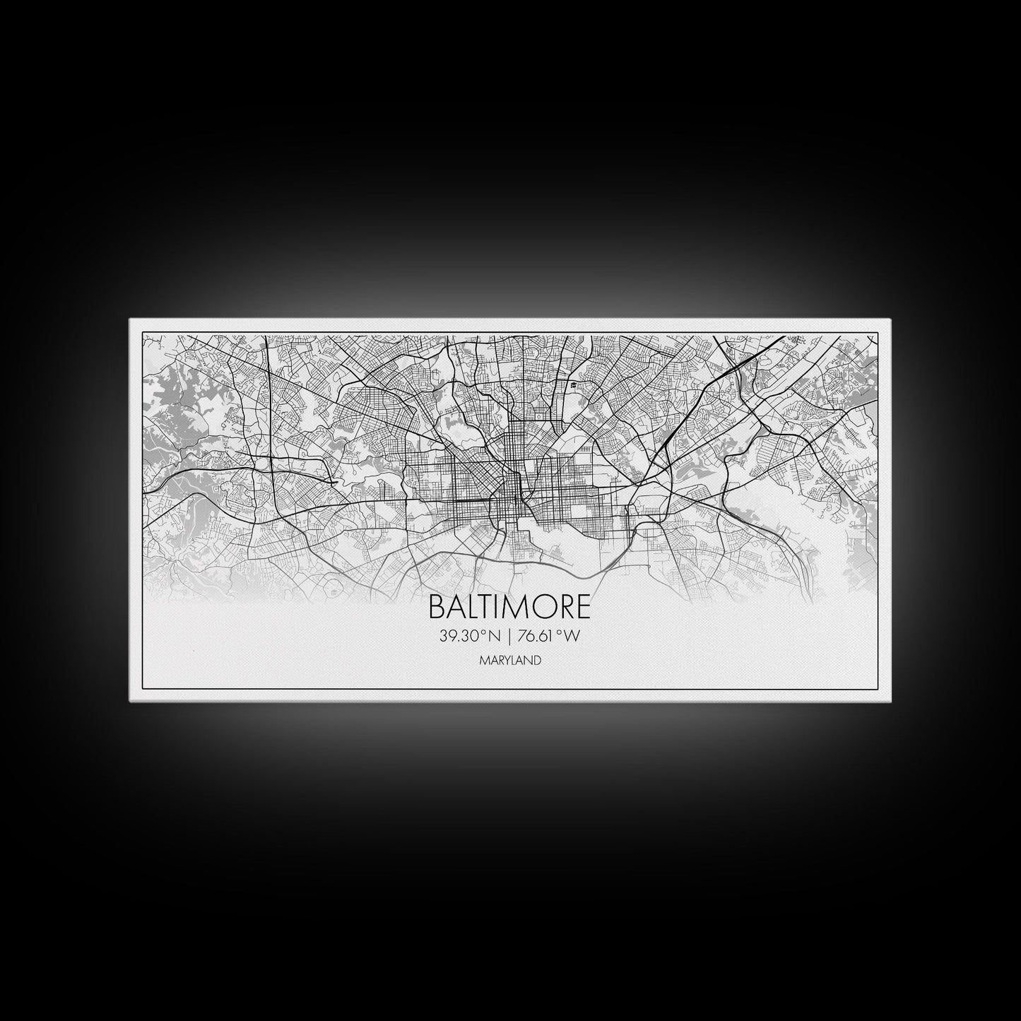 Baltimore Street Map, Maryland Map, Map Print, Modern Art, Wall Art, Canvas Print, Home Office Wall Art, Non Binary Gifts, Camper Décor