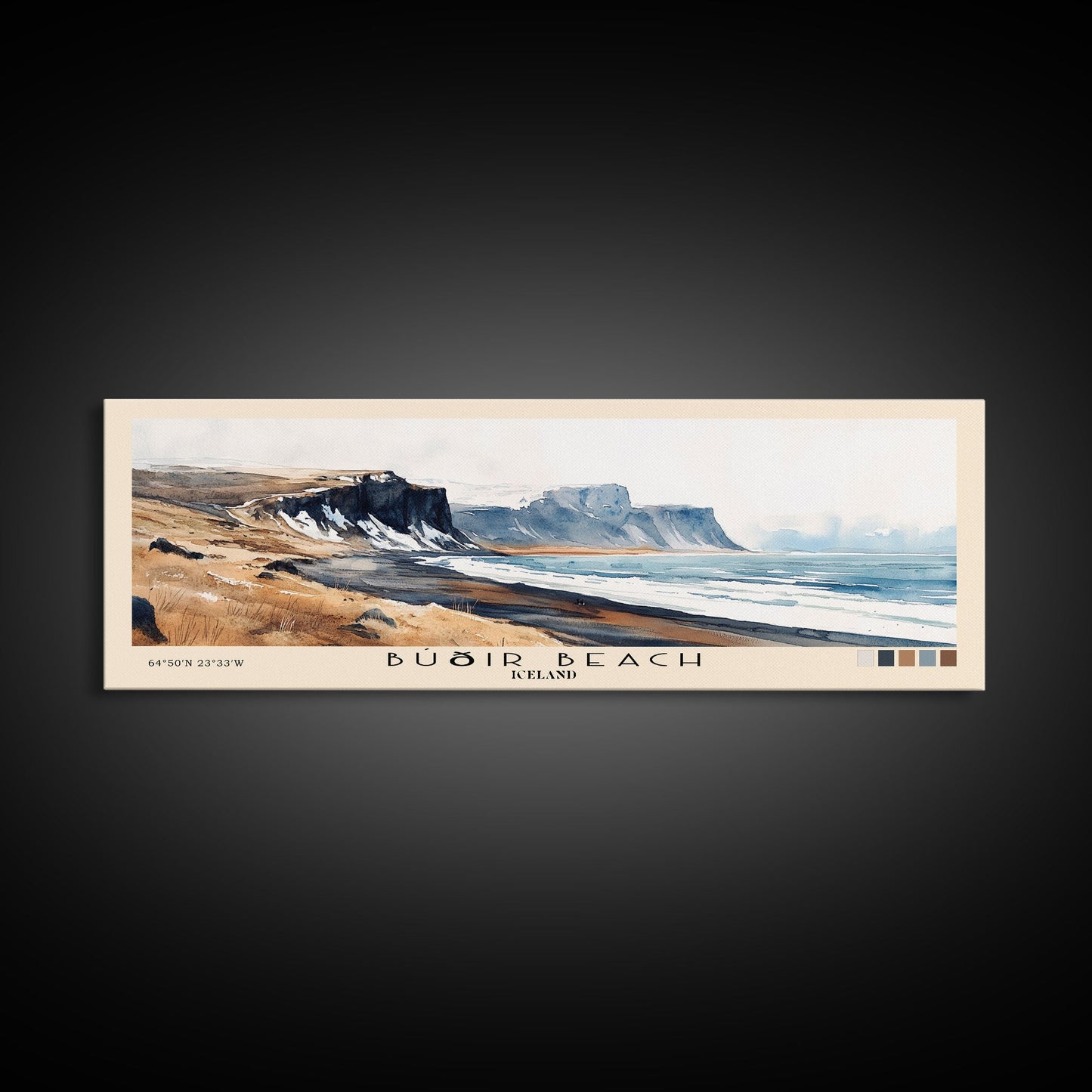 Búðir Beach, Iceland Watercolor Beach Print, Vacation Gift, Iceland Wall Art, Beach Painting, Beach Decor, Beach Painting