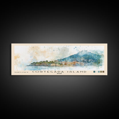Cortegada Island, Spain Watercolor Beach Print, Vacation Gift, Spain Wall Art, Framed Canvas Print, Framed Beach Painting