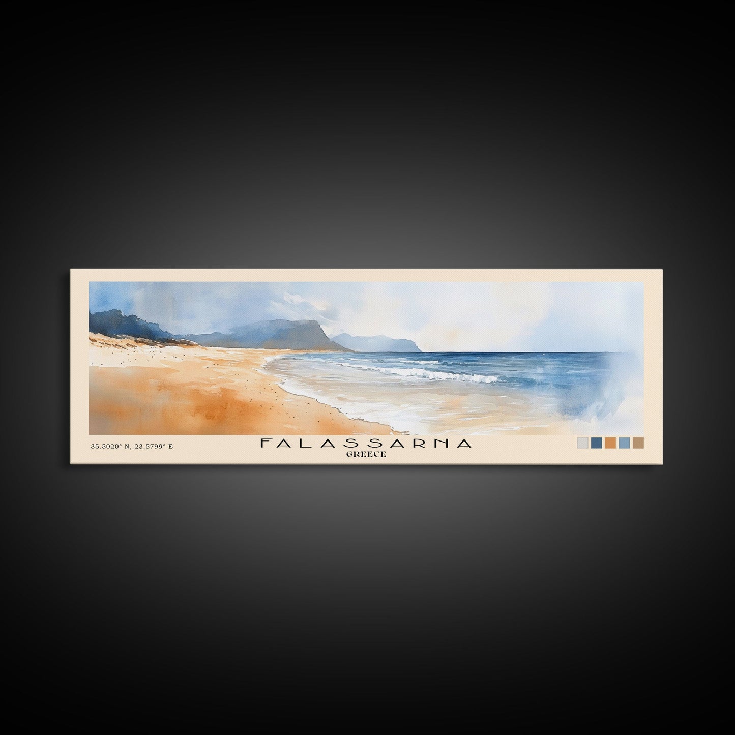 Falassarna, Greece Watercolor Beach Print, Vacation Gift, Greece Wall Art, Beach Painting, Beach Decor, Beach Painting