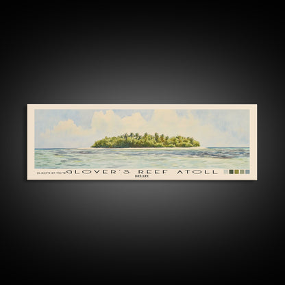 Glover’s Reef Atoll, Belize Watercolor Beach Print, Vacation Gift, Belize Wall Art, Beach Painting, Beach Decor, Beach Painting