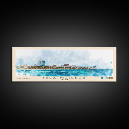 Isla Mujeres, Mexico Watercolor Beach Print, Vacation Gift, Mexico Wall Art, Beach Painting, Beach Decor, Beach Painting