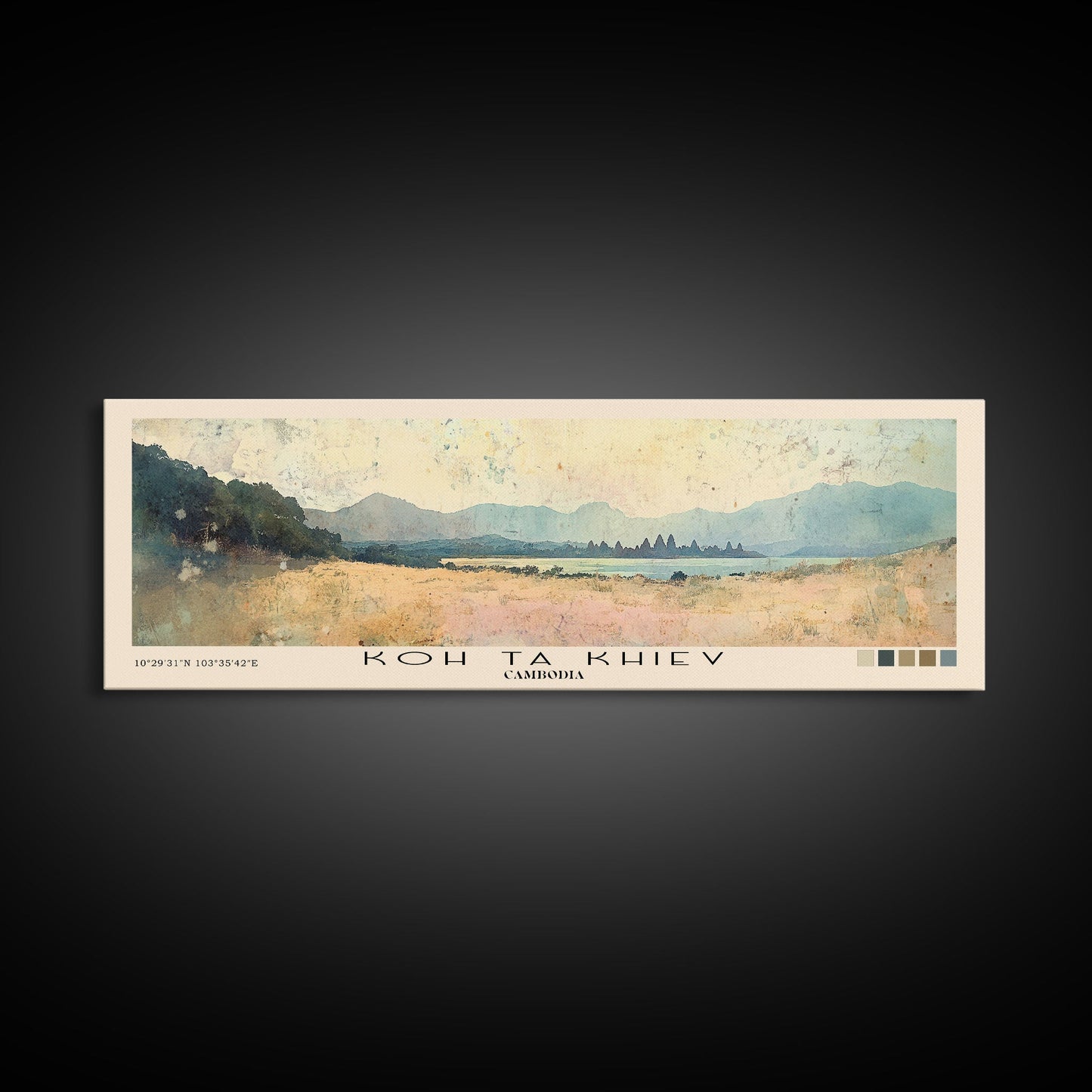 Koh Ta Khiev, Cambodia Watercolor Beach Print, Vacation Gift, Cambodia Wall Art, Beach Painting, Beach Decor, Beach Painting