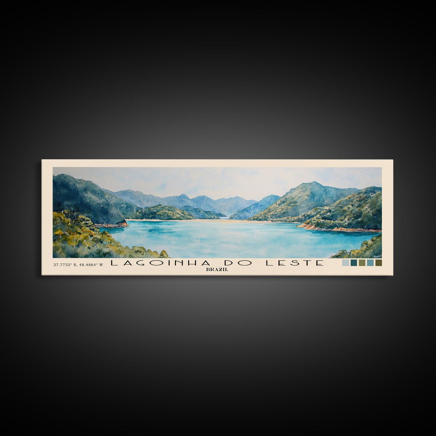 Lagoinha do Leste, Brazil Watercolor Beach Print, Vacation Gift, Brazil Wall Art, Beach Painting, Beach Decor, Beach Painting