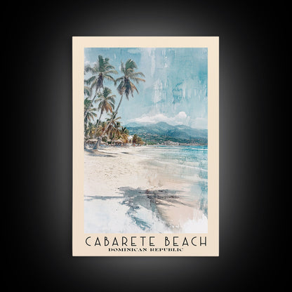 Cabarete Beach, Dominican Republic Watercolor Print, Vacation Gift, Dominican Republic Wall Art, Beach Painting, Beach Decor, Large Wall Art, Wood Frame Art