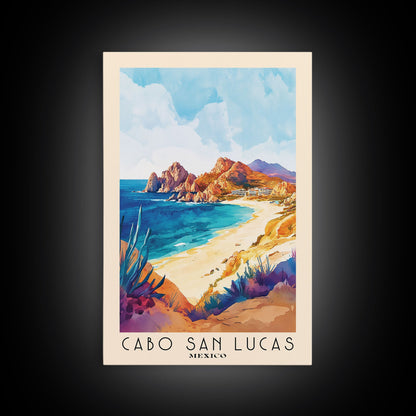 Cabo San Lucas, Mexico Watercolor Print, Vacation Gift, Mexico Wall Art, Beach Painting, Beach Decor, Large Wall Art, Wood Frame Art