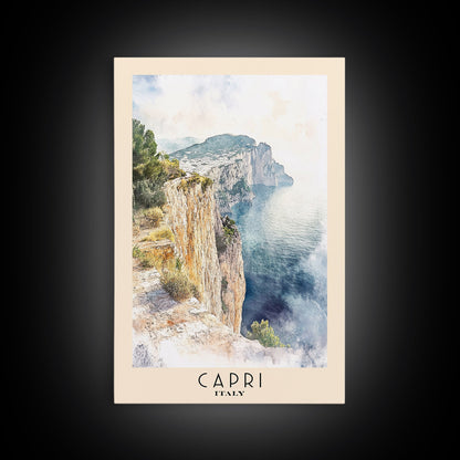 Capri, Italy Watercolor Beach Print, Vacation Gift, Italy Wall Art, Beach Painting, Beach Decor, Beach Painting