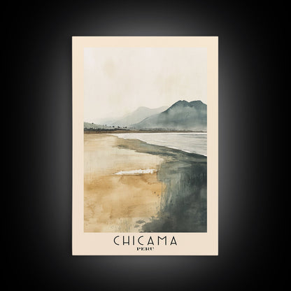 Chicama, Peru Watercolor Beach Print, Vacation Gift, Peru Wall Art, Beach Painting, Beach Decor, Beach Painting