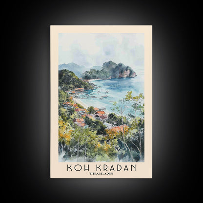 Koh Kradan, Thailand Watercolor Beach Print, Vacation Gift, Thailand Wall Art, Beach Painting, Beach Decor, Beach Painting